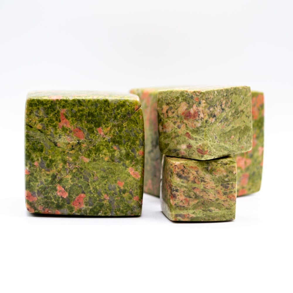 Unakite Crystal Cubes Cubes de cristal Unakite
