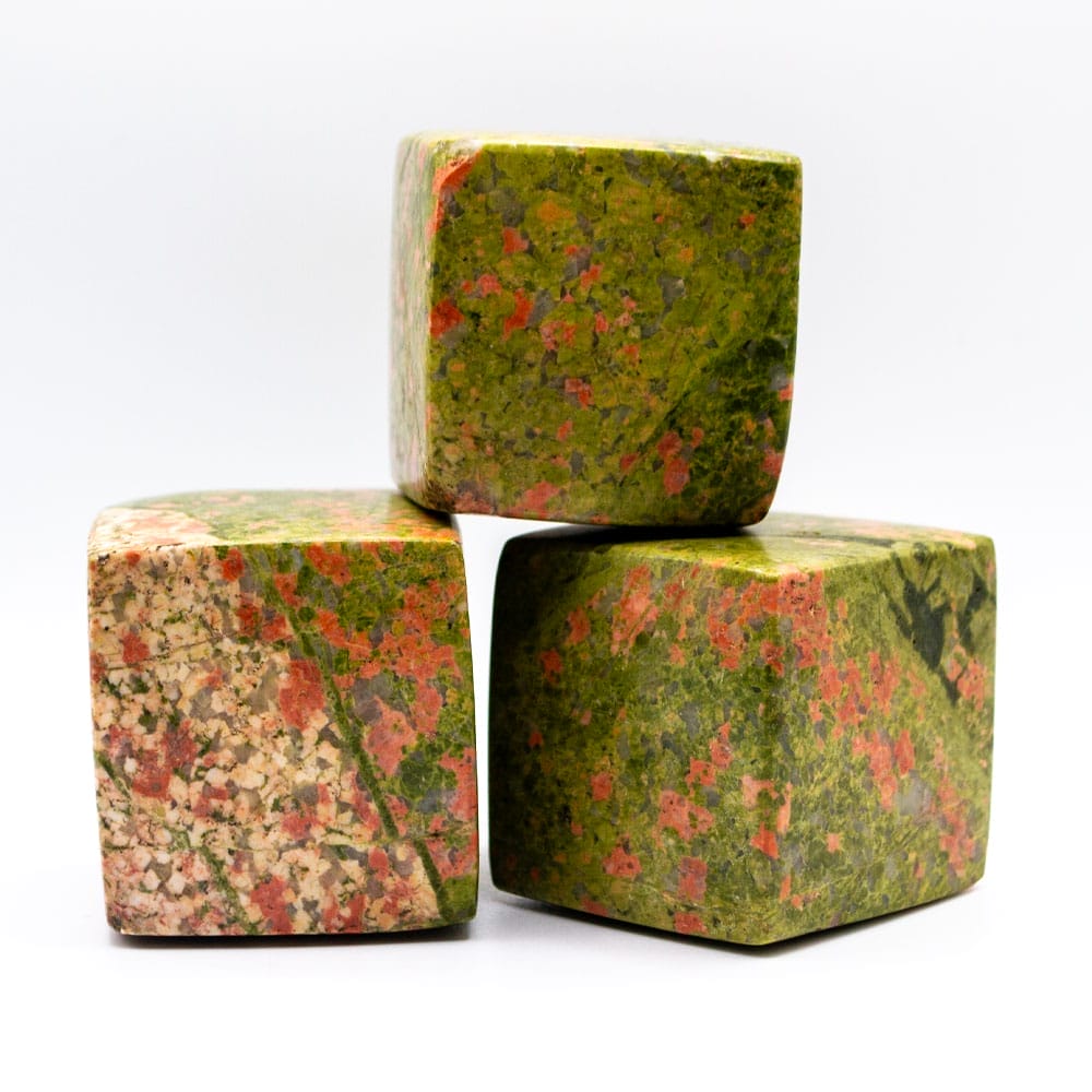 Unakite Crystal Cubes