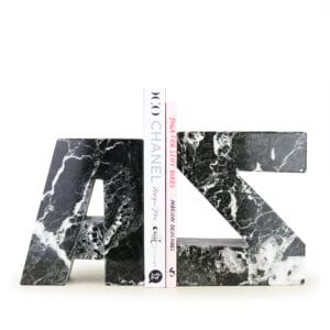 Black Marble A-Z Bookends
